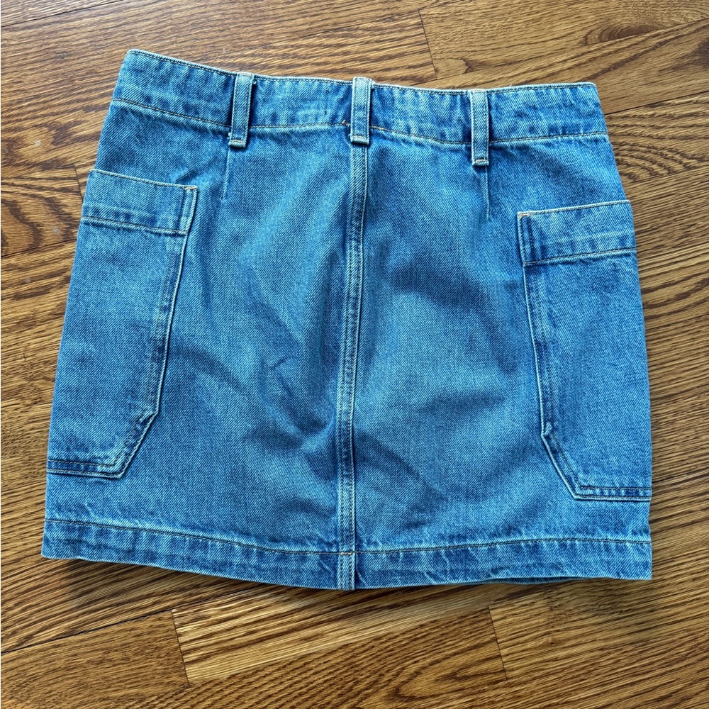 FRAME Cargo Pocket Denim Mini Skirt Utility Y2K Casual Jean Grunge Streetwear 25 - Picture 2 of 6